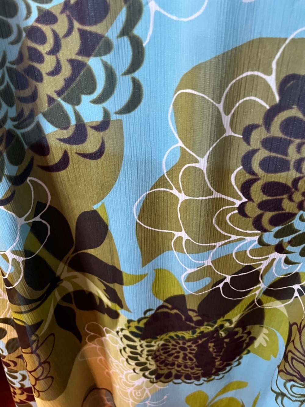 Womens A-Line Floral Wrap Skirt in Aqua & Olive - Picture 6 of 12